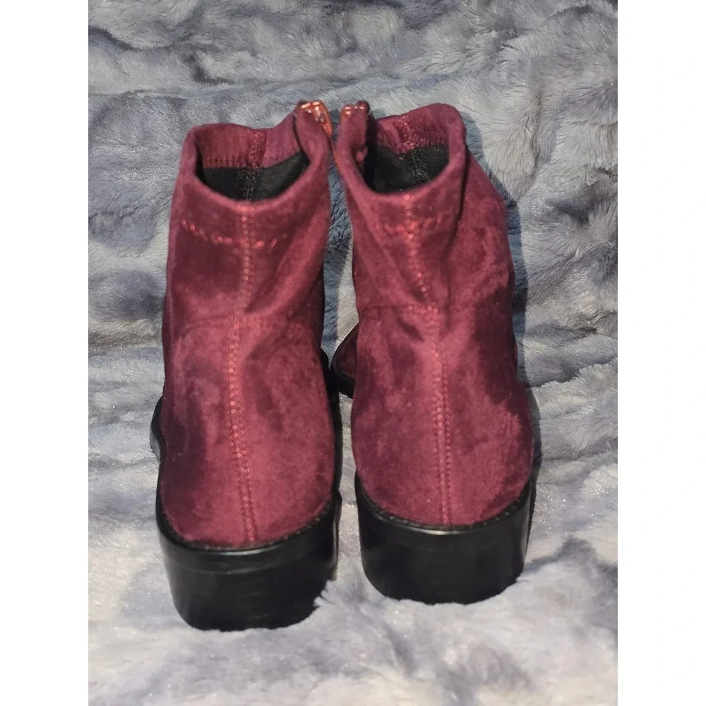 NEW Ron White‎ Giorgi Stretch Wine Burgundy Suede Ankle Boots EU 41 US 10